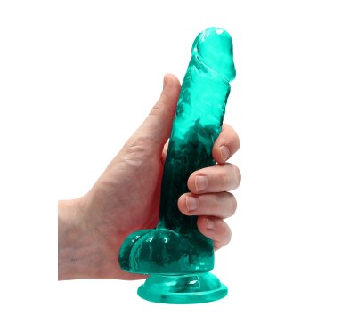 Silikonowe zielone dildo z mocną przyssawką 19 cm